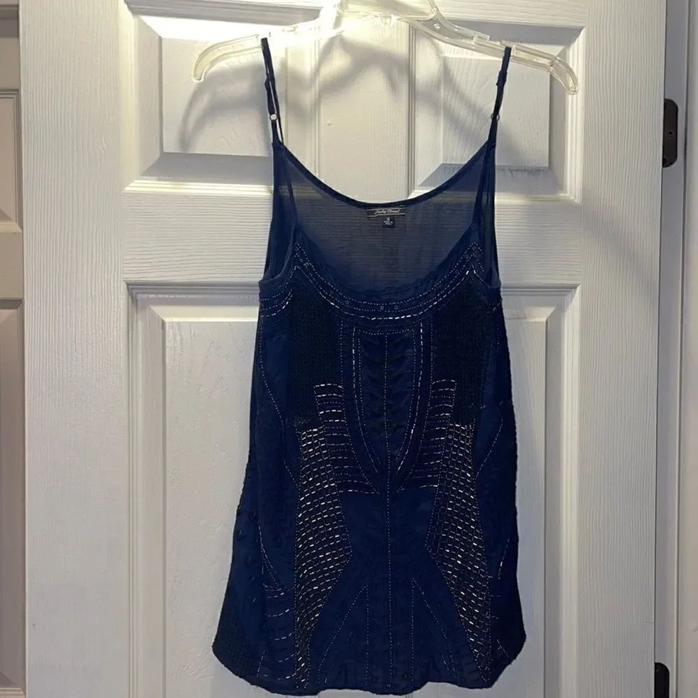 ✨Lucky Brand Navy Beaded tank top